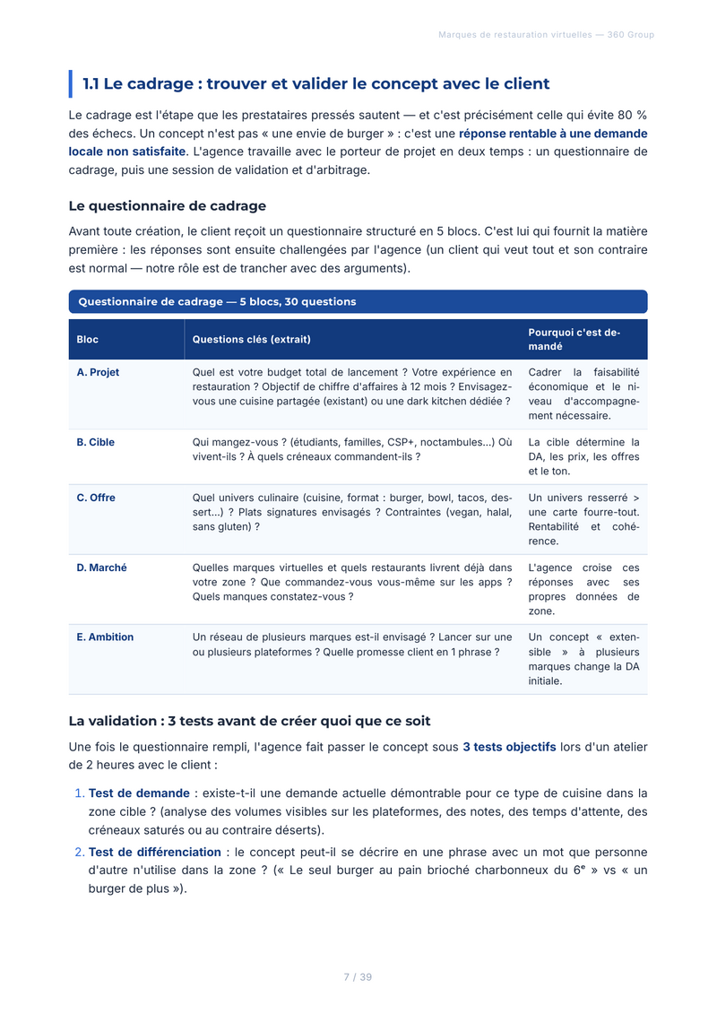 Page du Guide 2 – Questionnaire de prospection structuré